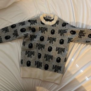 Bape/Bathing Ape Logo Printed Wool Sweater. Size XS